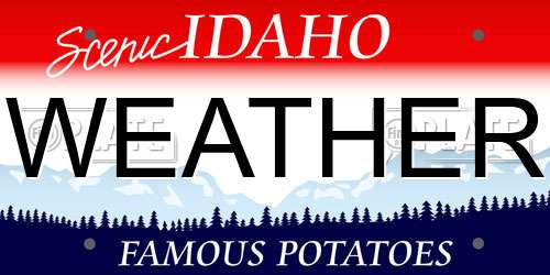 WEATHER Idaho License Plate