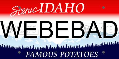 WEBEBAD Idaho License Plate