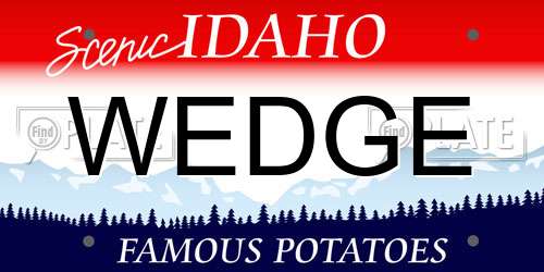 WEDGE Idaho License Plate