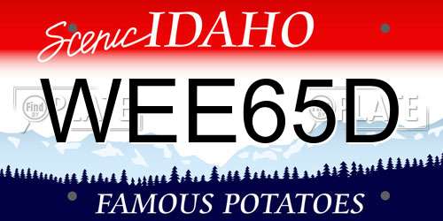 WEE65D Idaho License Plate