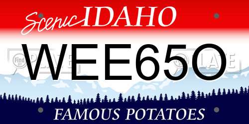 WEE65O Idaho License Plate
