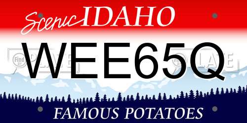 WEE65Q Idaho License Plate