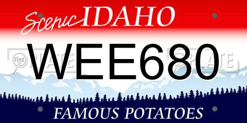 WEE680 Idaho License Plate
