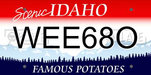 WEE68O Idaho License Plate