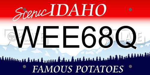WEE68Q Idaho License Plate