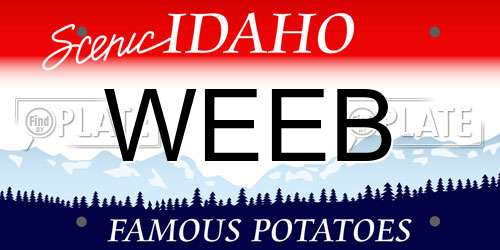WEEB Idaho License Plate