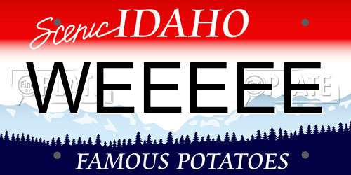 WEEEEE Idaho License Plate