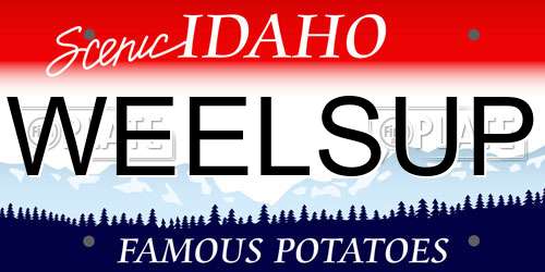 WEELSUP Idaho License Plate