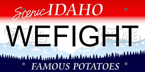 WEFIGHT Idaho License Plate