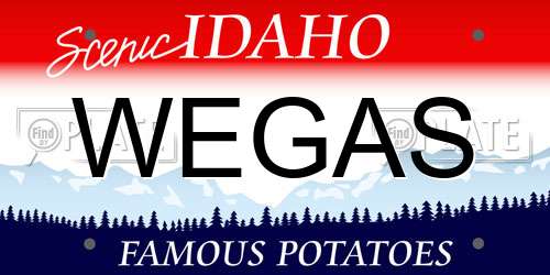 WEGAS Idaho License Plate