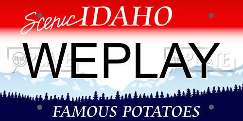 WEPLAY Idaho License Plate