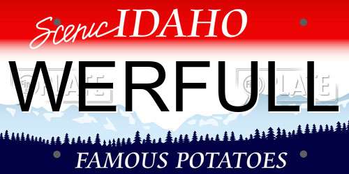 WERFULL Idaho License Plate