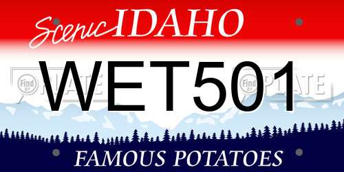 WET501 Idaho License Plate