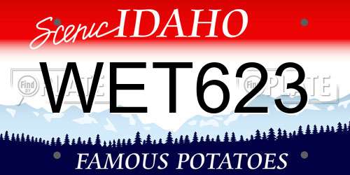 WET623 Idaho License Plate