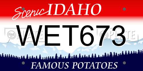 WET673 Idaho License Plate