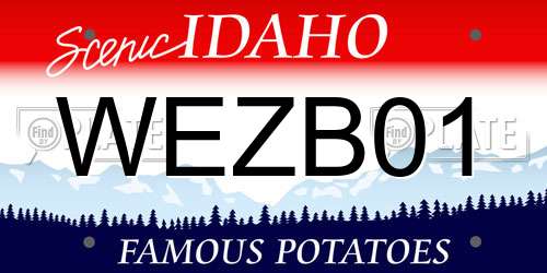 WEZB01 Idaho License Plate