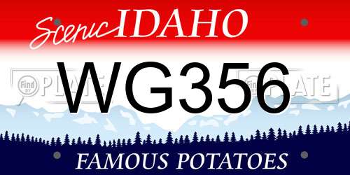 WG356 Idaho License Plate