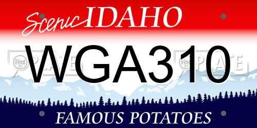 WGA310 Idaho License Plate
