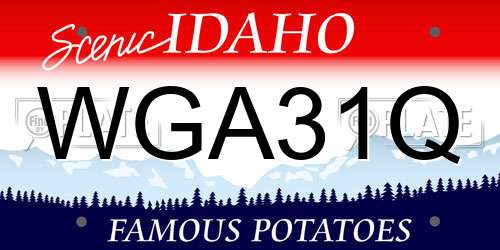 WGA31Q Idaho License Plate