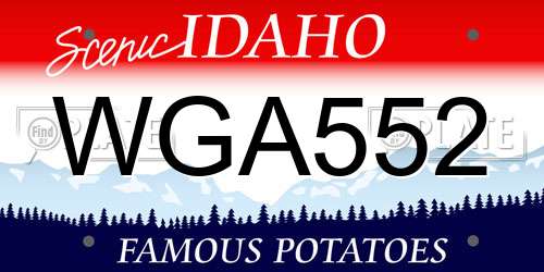 WGA552 Idaho License Plate