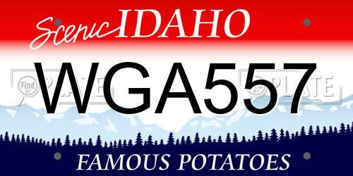 WGA557 Idaho License Plate