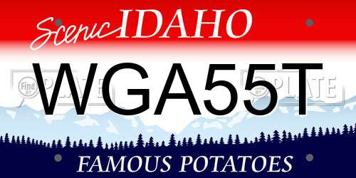 WGA55T Idaho License Plate