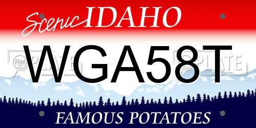 WGA58T Idaho License Plate