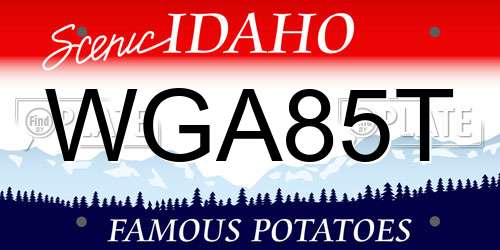 WGA85T Idaho License Plate