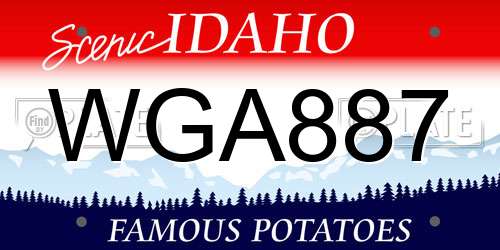 WGA887 Idaho License Plate