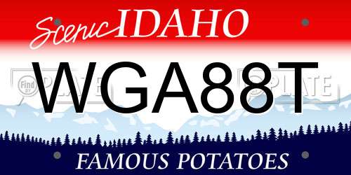 WGA88T Idaho License Plate