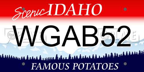 WGAB52 Idaho License Plate