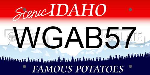 WGAB57 Idaho License Plate