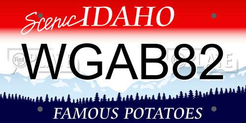 WGAB82 Idaho License Plate