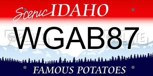 WGAB87 Idaho License Plate