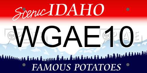 WGAE10 Idaho License Plate