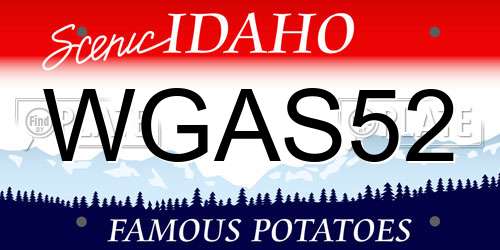 WGAS52 Idaho License Plate