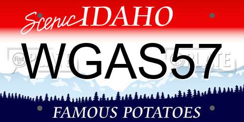 WGAS57 Idaho License Plate