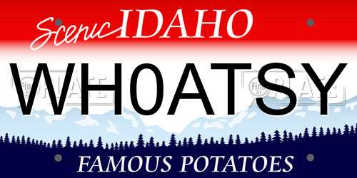 WH0ATSY Idaho License Plate