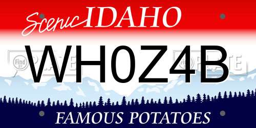 WH0Z4B Idaho License Plate