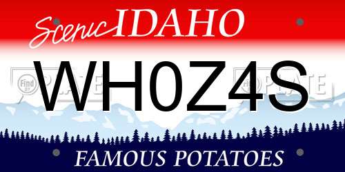 WH0Z4S Idaho License Plate