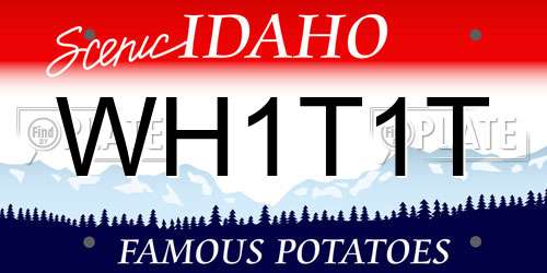 WH1T1T Idaho License Plate
