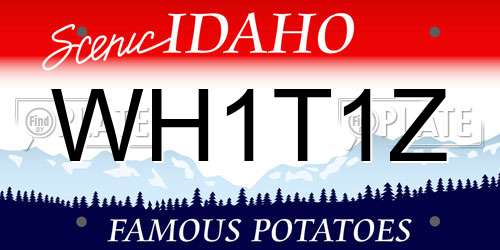 WH1T1Z Idaho License Plate