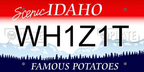 WH1Z1T Idaho License Plate