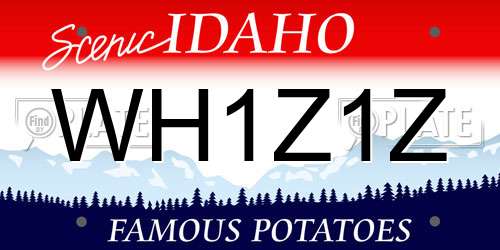 WH1Z1Z Idaho License Plate