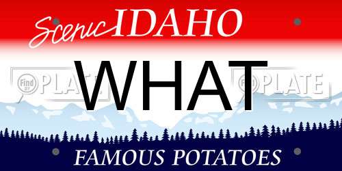 WHAT Idaho License Plate