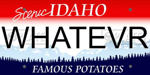 WHATEVR Idaho License Plate