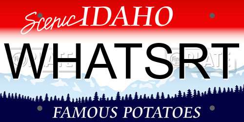 WHATSRT Idaho License Plate