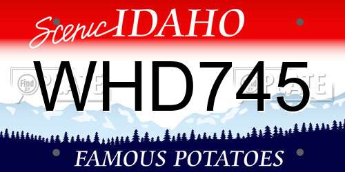 WHD745 Idaho License Plate