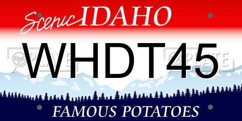 WHDT45 Idaho License Plate