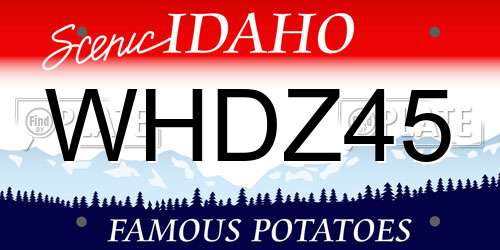 WHDZ45 Idaho License Plate
